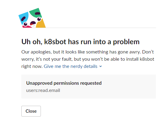 slack install app oauth failed