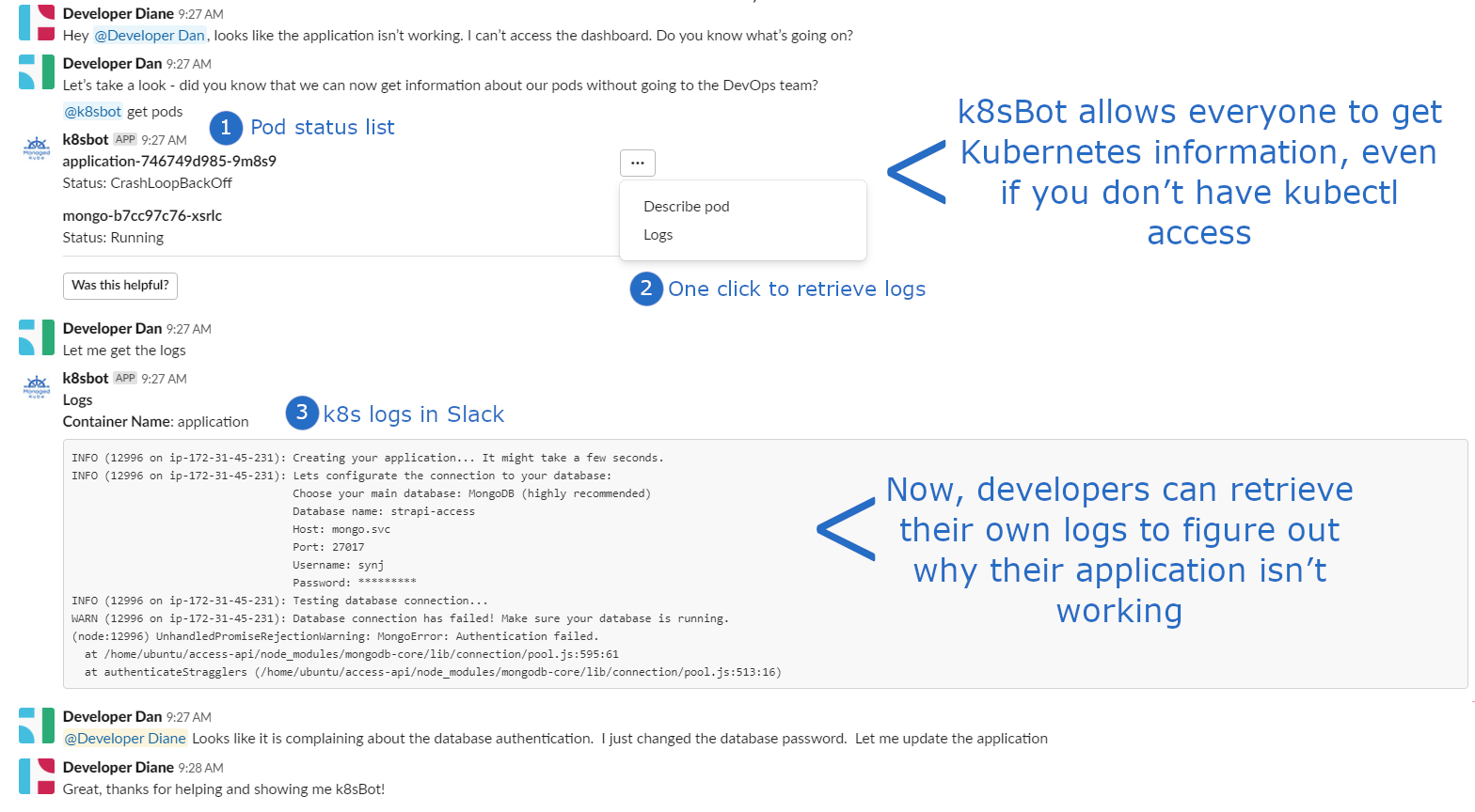 k8sbot workflow - imagepullbackoff pod